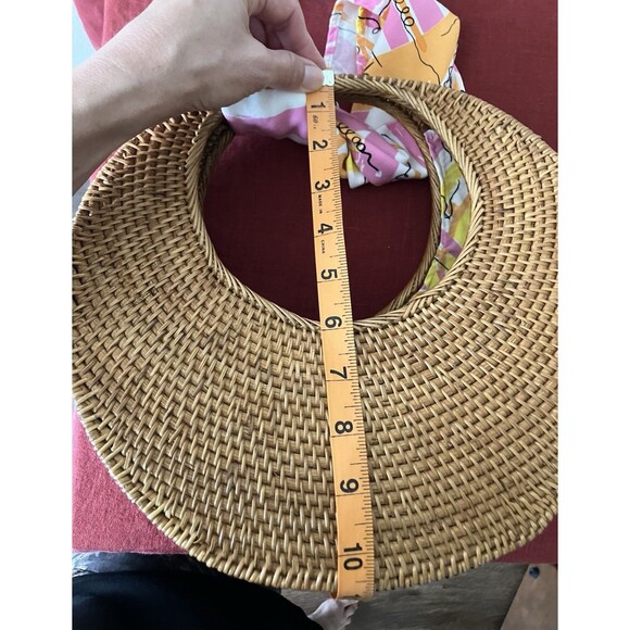 Vera For Anthropologie Sigrid Scarf Clutch Rattan Purse Handbag Pink Scarf - Picture 13 of 16